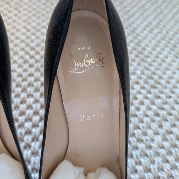CHRISTIAN LOUBOUTIN New Simple Pump 120 Kid/Wood Heel, 37.5, EUC, Black - Picture 4 of 13